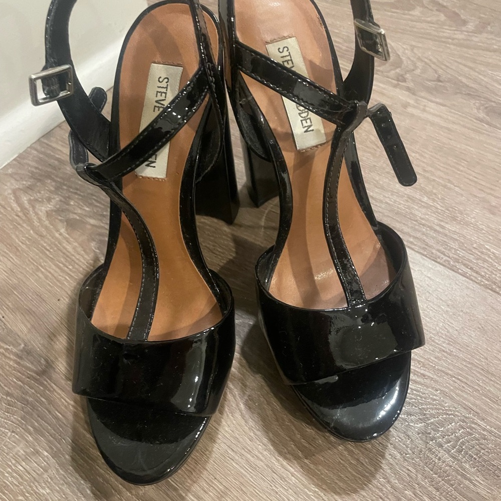 Steve Madden Black Strappy Heels